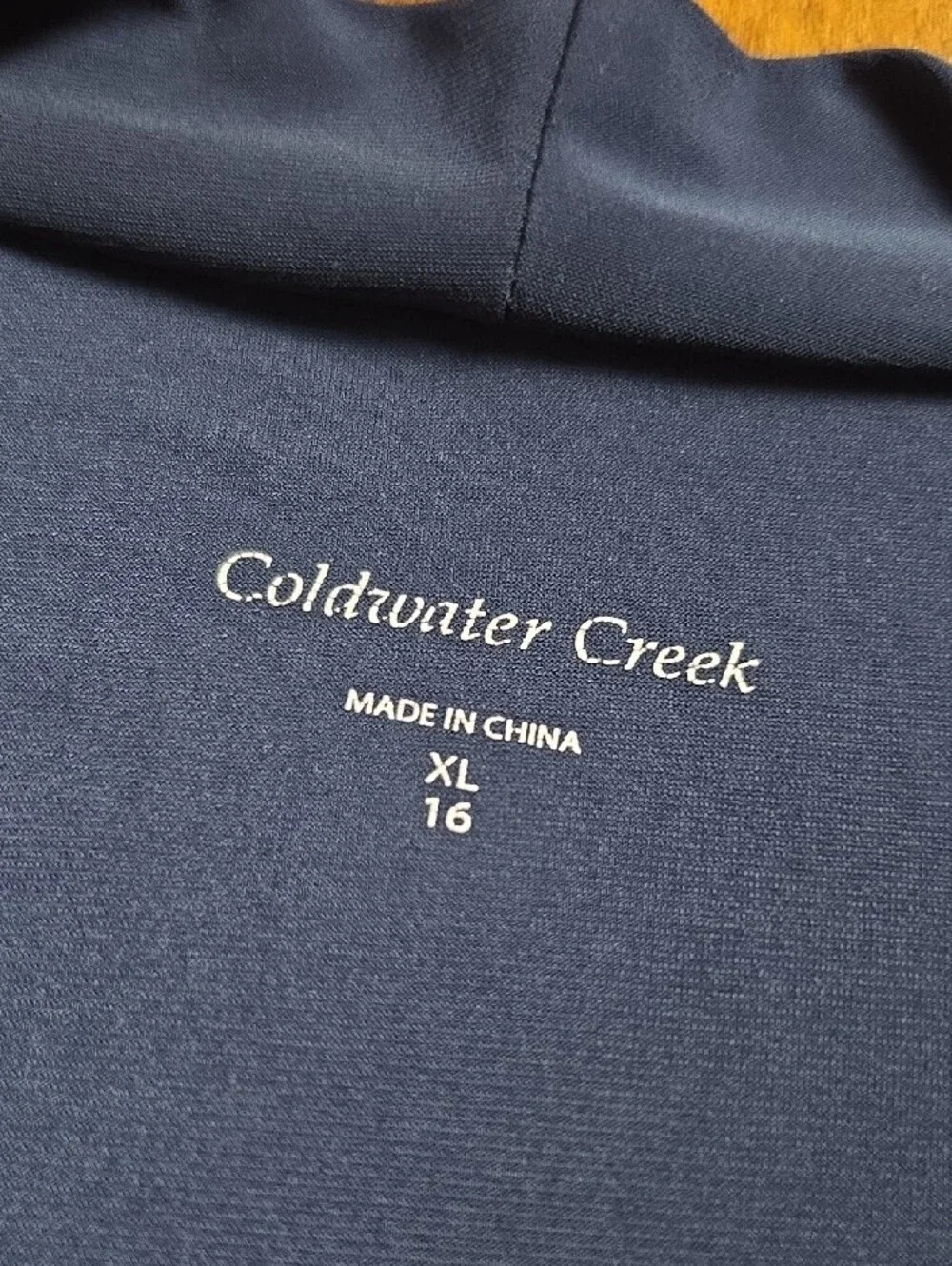 COLDWATER CREEK | Navy Blue Cowl Duet Neck Ruched Layered Stretch Top | XL 16